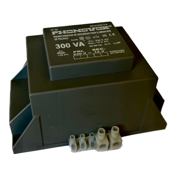 Transformador pool 300va 230/12v 50-60hz. ip-00 regleta tp30300 phonovox